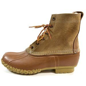 L.L. Bean Boots 8” Small Batch Womens Size 11 Brown Tan Duck Leather USA